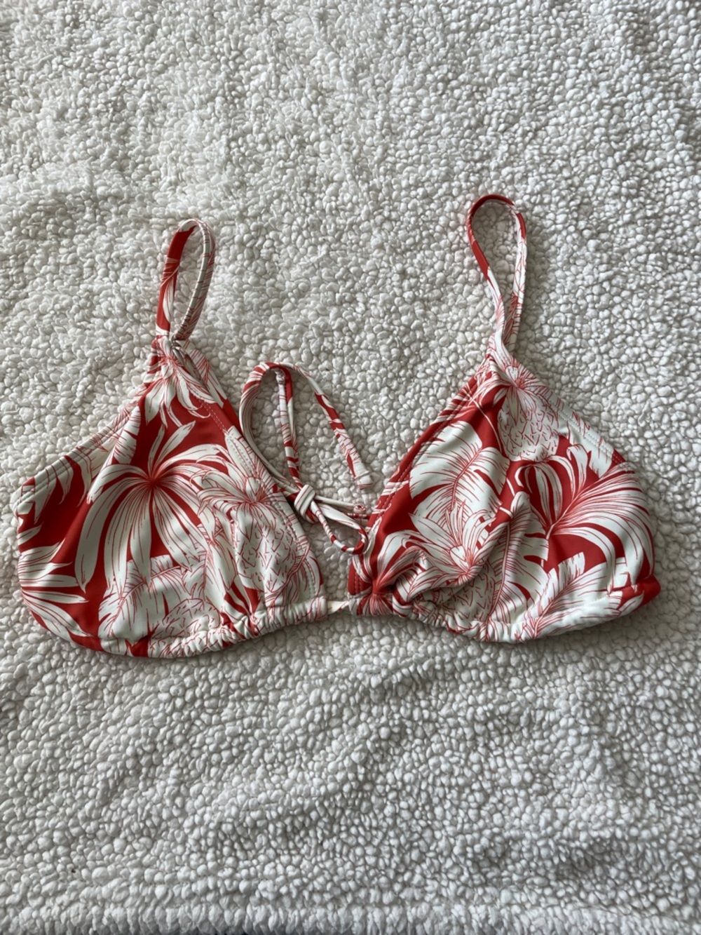 Old Navy Orange & Cream Floral Bikini Top